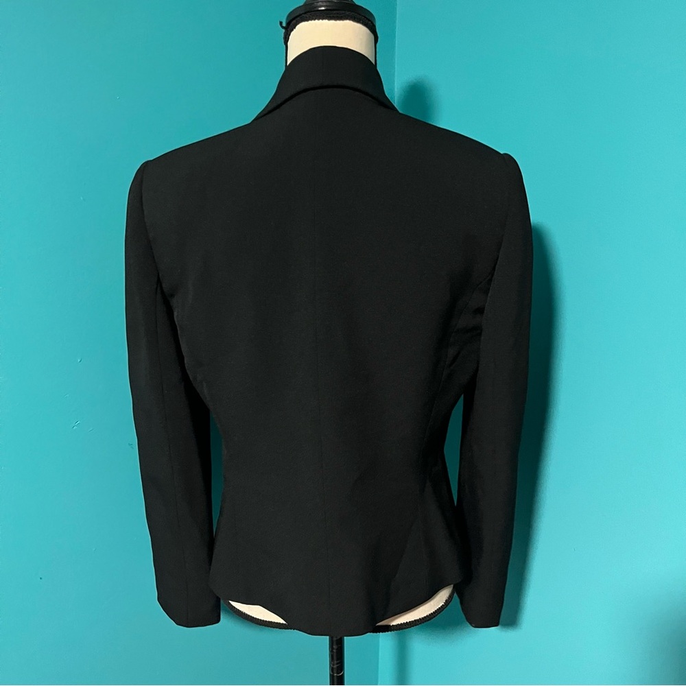 Tahari 8P Solid Black Side Button Blazer Jacket - image 4